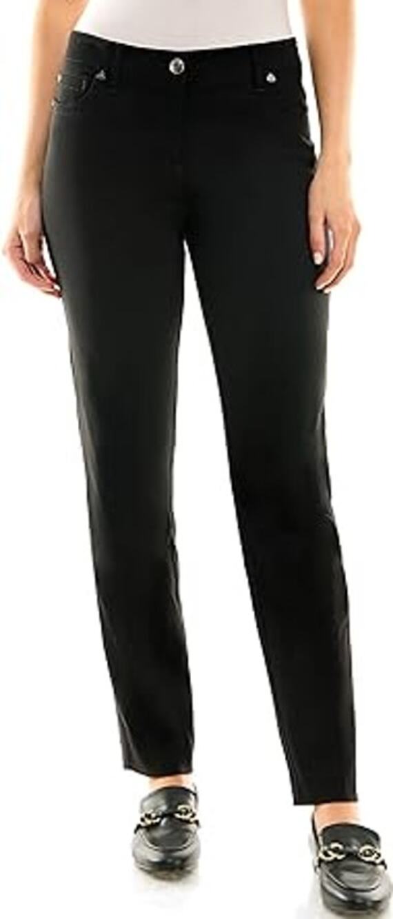 ZAC & RACHEL Skinny Millennium Slim Leg Pants 5-Pocket High-Rise Black Size 14